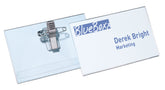 Durable Name Badge 54x90mm with Combi Clip Includes Blank Insert Cards Transparent (Pack 50) - 814519